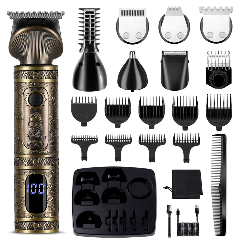 Hatteker Gold Surker 7-In-1 Beard Trimmer Hair Clipper Detail Trimmer Nose Hair Trimmer