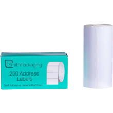 SmithPackaging Address Label Roll Self Adhesive 89 mm x 36 mm White, 250 Labels Per Roll
