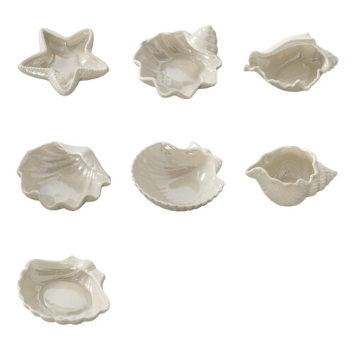 Artistic White Sea Shell Design Ceramic Plate Great For-Shell A 1