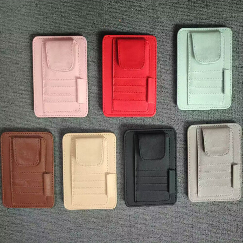 Space Saving Car Visors Card Keeper with Double Layer-Brown 1