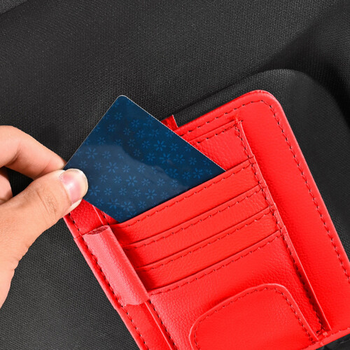 Space Saving Car Visors Card Keeper with Double Layer-Brown 2