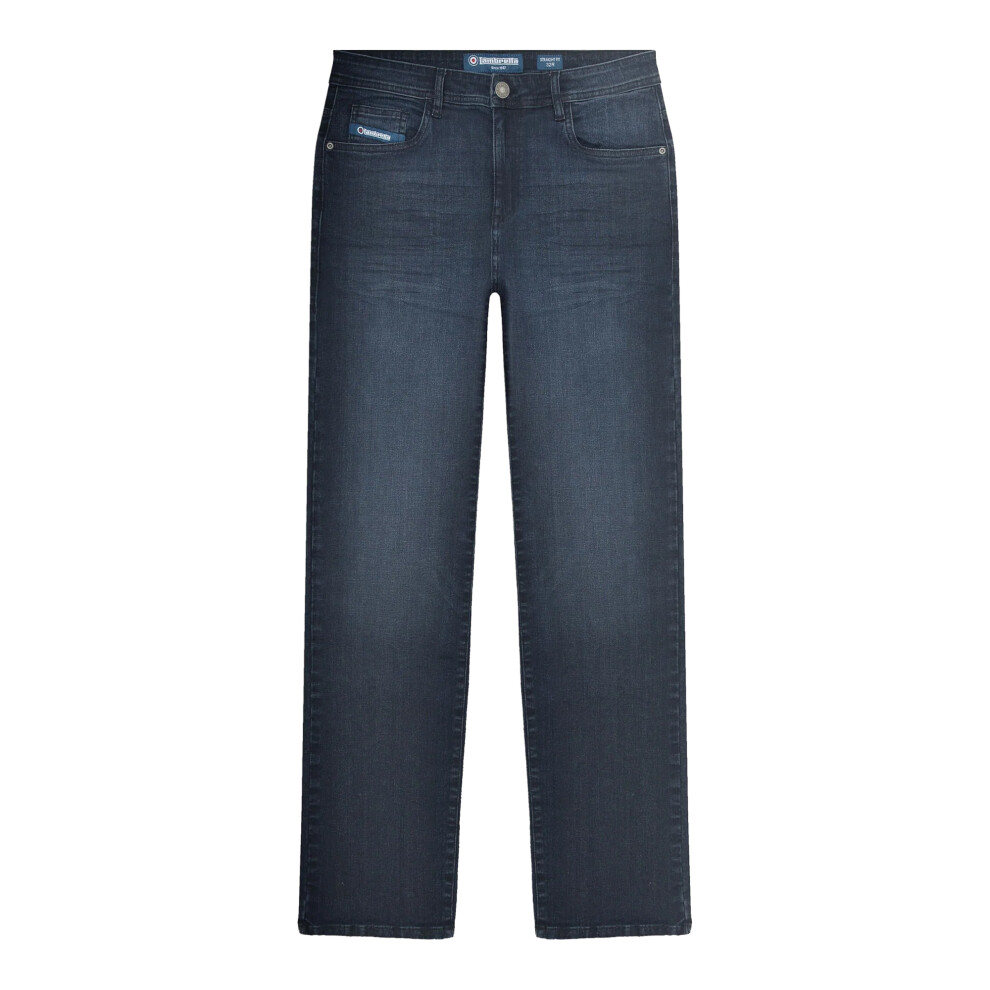 Lambretta (34R, Dark Navy) Mens Chester Straight Jeans Blue,Multicoloured