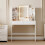 MCC Dressing Table with Mirror LED Lights and Drawers TEXAS WHITE 2