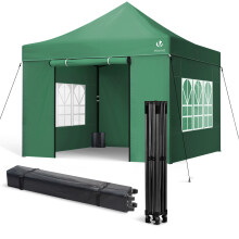VOUNOT 3x3m Heavy Duty Pop Up Gazebo with 4 Sides Party Tent, Green