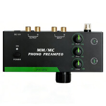 COKYIS mm/MC Phono Preamp Professional  Stereo Phonograph Preamplifier for Turntable Record Player for Music Lovers UK Plug