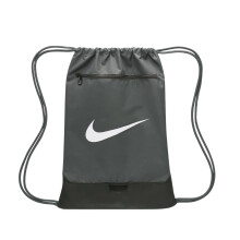 (One Size, Grey/White) Nike Brasilia Logo Gym Drawstring Bag