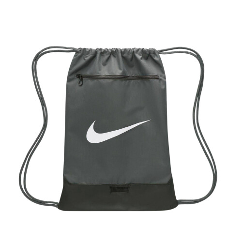 Nike (One Size, Grey/White) Nike Brasilia Logo Gym Drawstring Bag