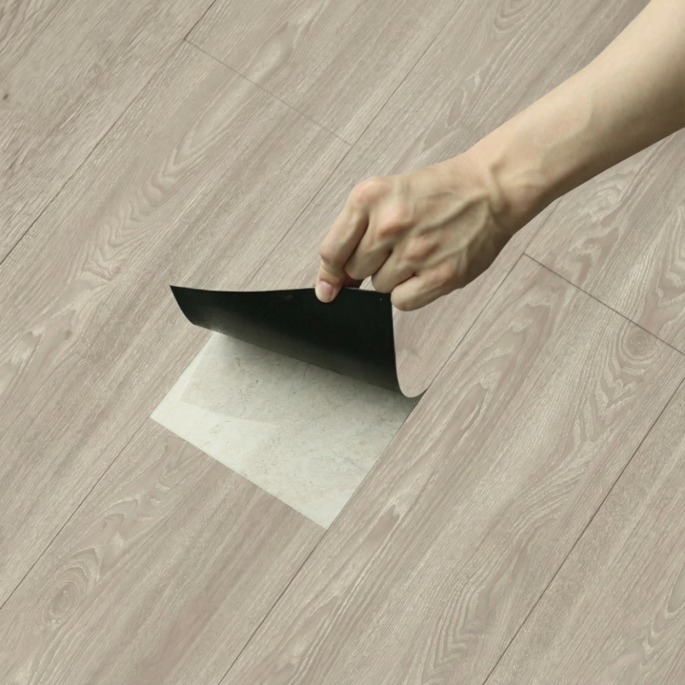 5Mâ² Self Adhesive Pvc Flooring Wood-Grain 36Pcs Thick Plank - Light Oak 789049306204