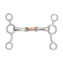 (5.5in, Metallic Silver) Shires Copper Lozenge Horse Tom Thumb Bit