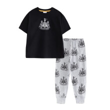 Newcastle United FC Boys Crest Short-Sleeved Long Pyjama Set