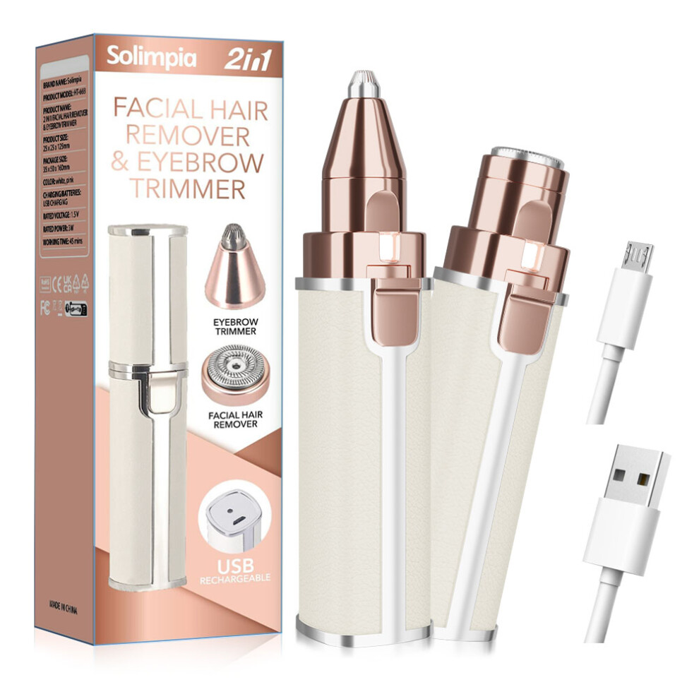 Hatteker Facial Epilator For Women Hair Remover Eyebrow Shaver 2 In 1