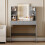 MCC Dressing Table with Mirror, LED Lights and Drawers TEXAS GREY 2