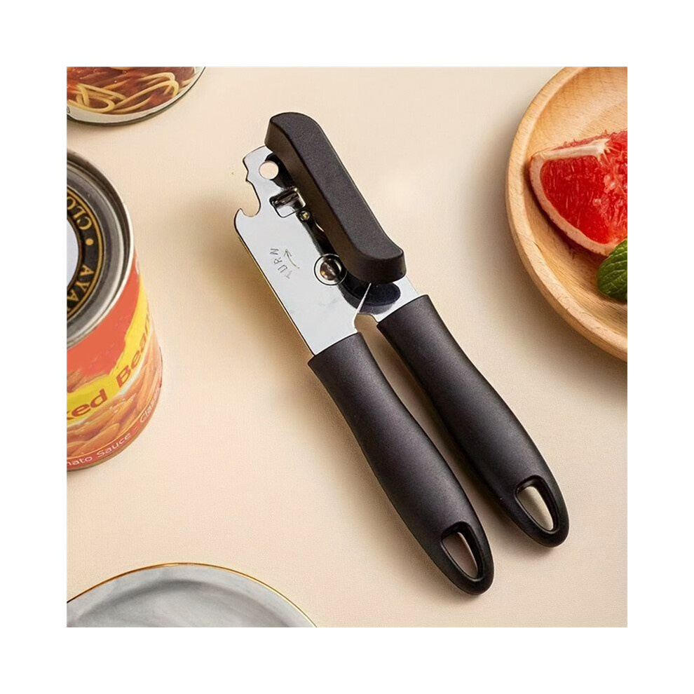 Stainless Steel Manual Can Opener With Smooth And Bottle Opener, Ergonomic Handle 6033340129562