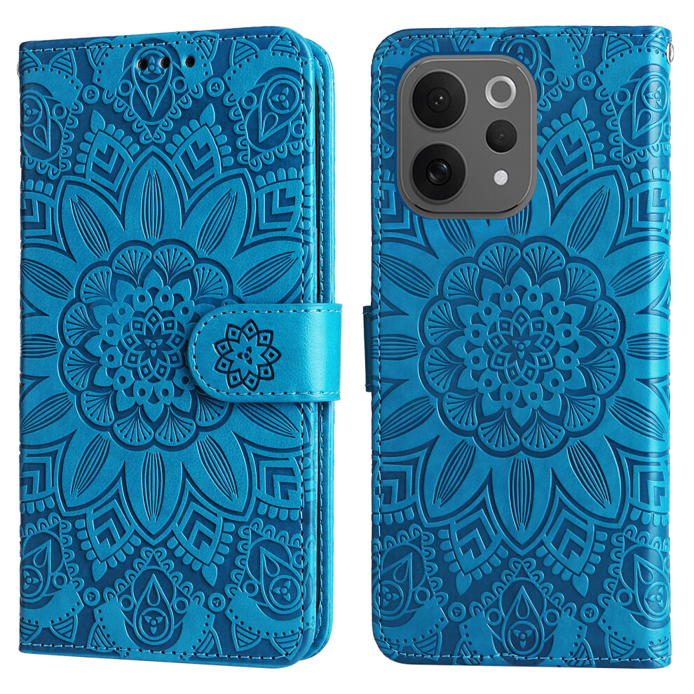 (Blue) For Vivo S50 5G / Vivo V70 5G Case Sunflower Imprint Leather Wallet Phone Cover Blue 6914298997550