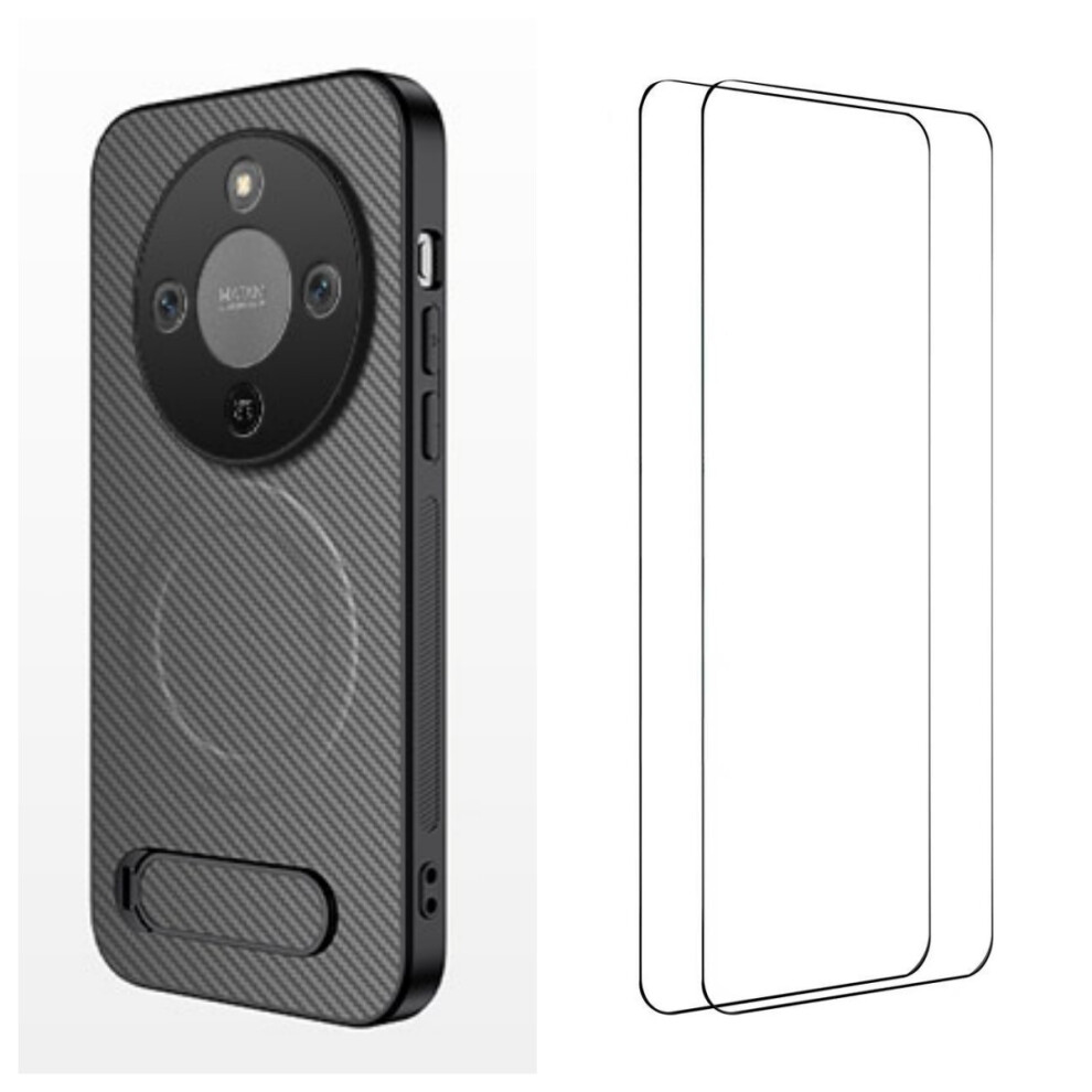 (Grey) Wanlonfeng For Honor X70 5G / Honor X9d 5G / Honor Magic8 Lite 5G Magnetic Case With 2Pcs Tempered Glass Films Qt1 Seri Grey 6914291873080