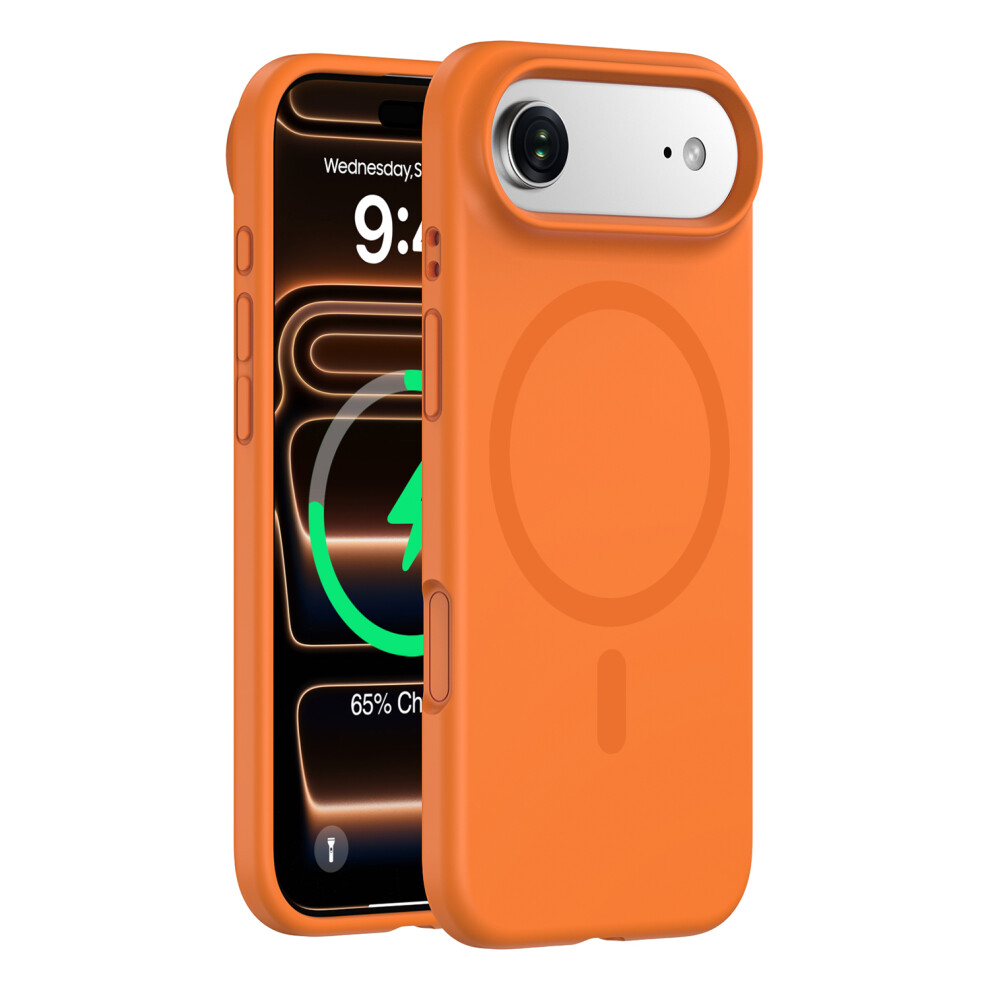 (Fluorescent ) For Iphone Air Case Compatible With Magsafe Pc + Liquid Silicone Phone Cover Orange 6914291497149