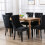 (Black) Set of 6 Velvet Upholstered Kitchen Dining Chairs 1