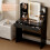 MCC Dressing Table, Vanity Desk with Mirror, LED Lights and Drawers TEXAS BLACK 5
