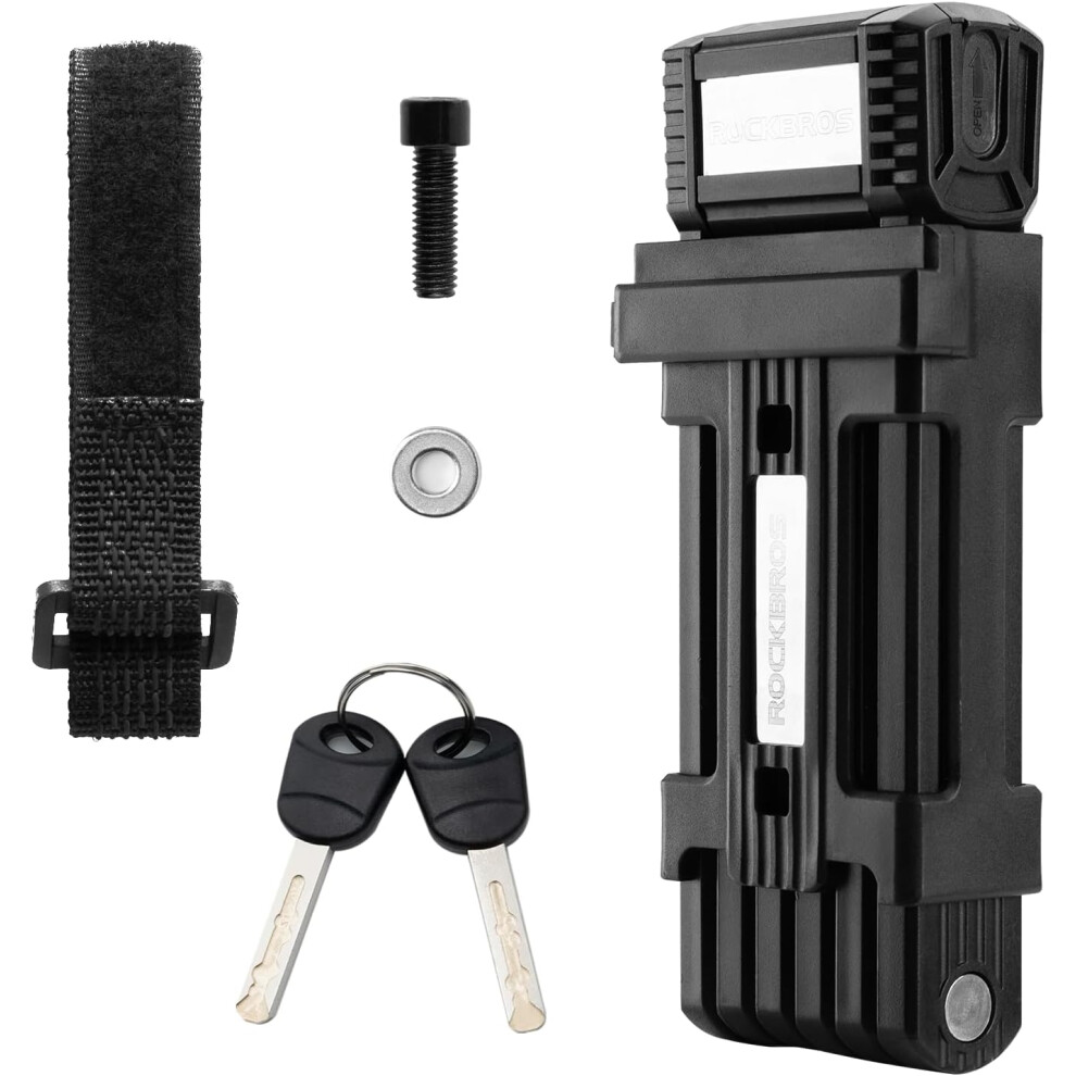 Photos - Bike Lock Rockbros Folding  Heavy Duty Bicycle Locks High Security  with 2 Keys Alloy 