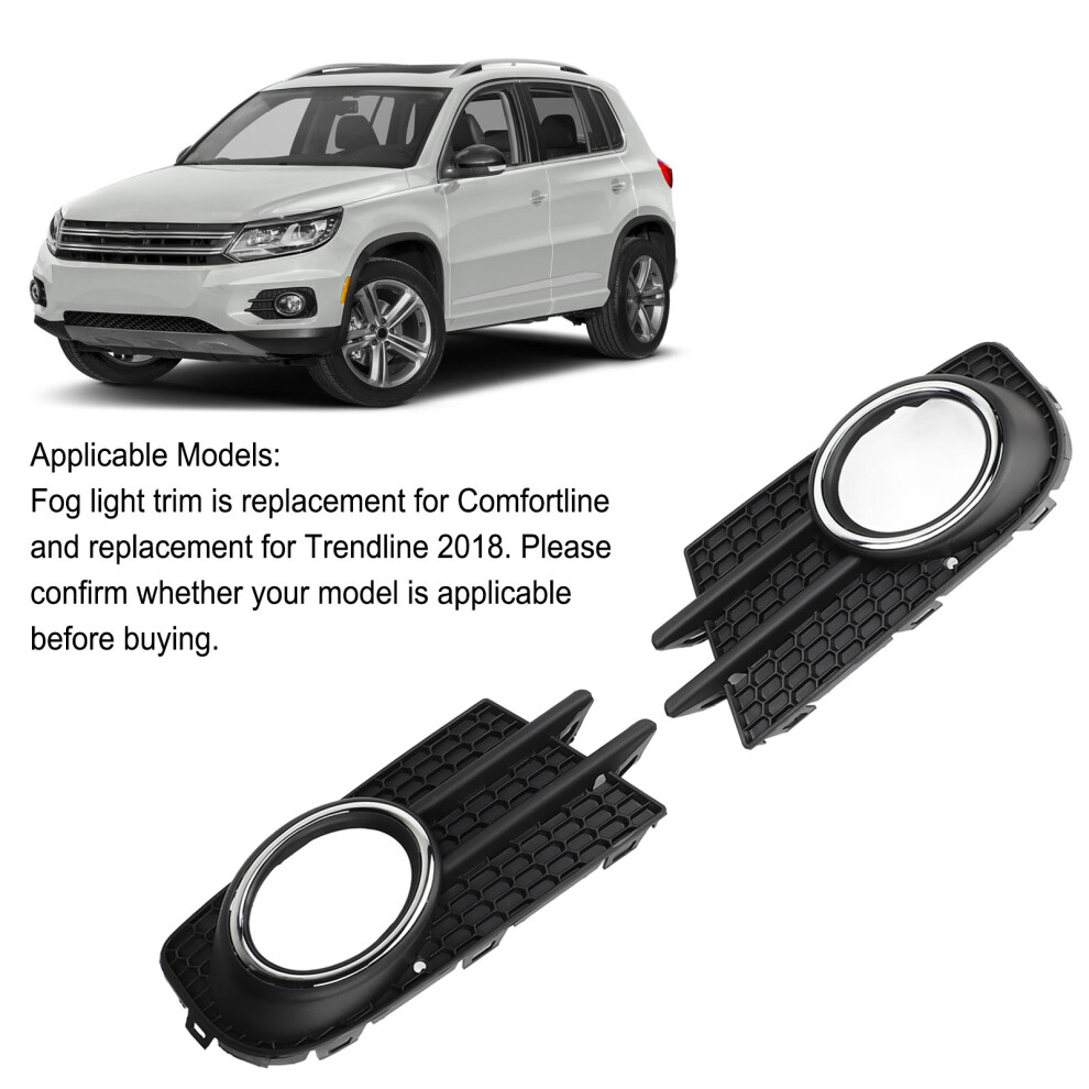 1Pair Chrome Front Bumper Fog Trim Abs Light 7055741984730