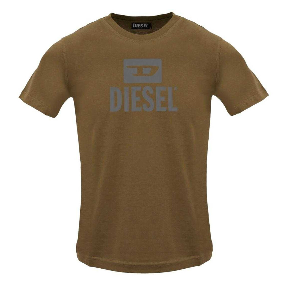 Diesel (M, ) Mens Monotone Logo T-Shirt Brown