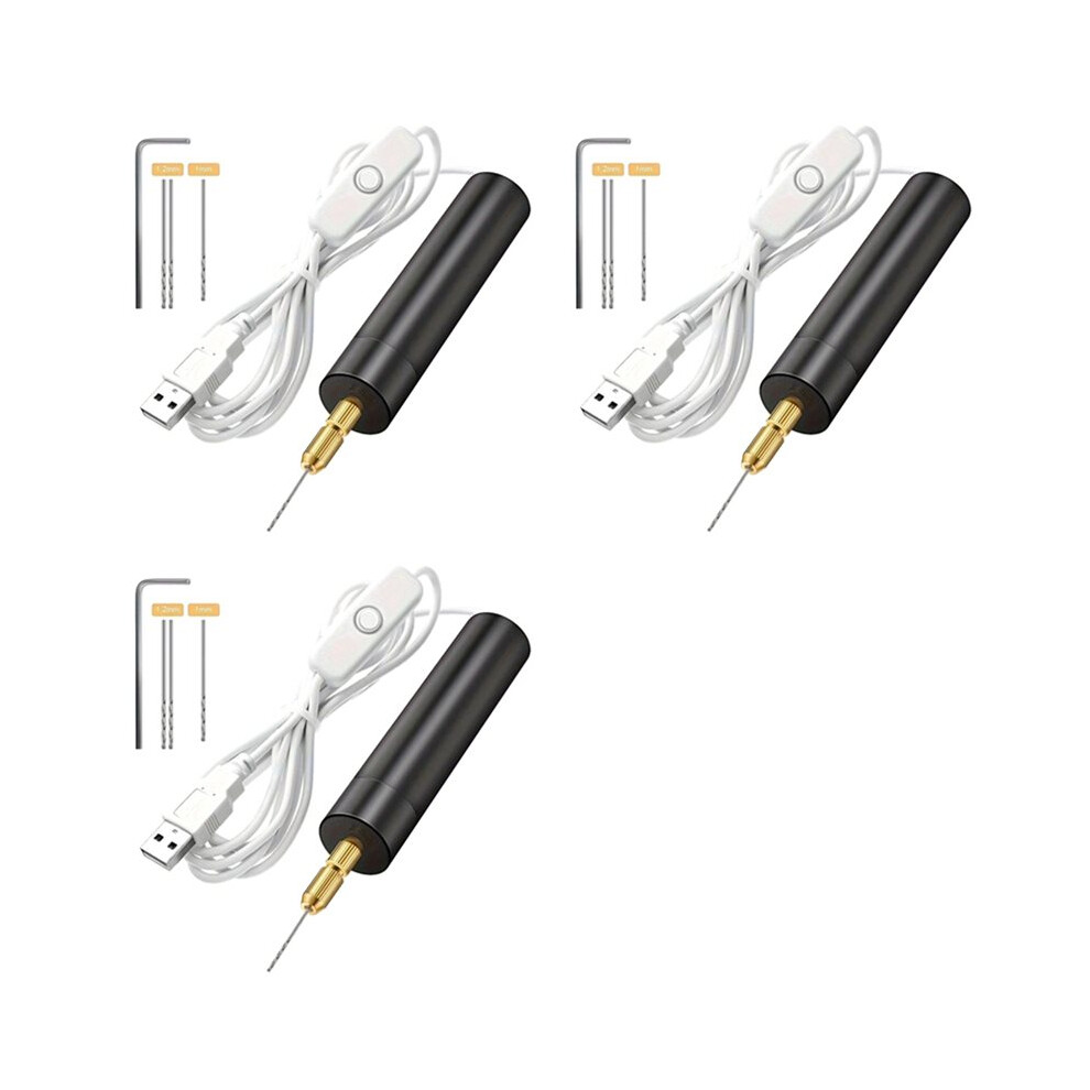3X Electric USB  Drill Kit USB Drill Rotary Tools Engraver Pen Drilling Jewelry Tools with Drill Bits Power Tools-image-OPC-PWJGHT9-NEW