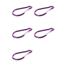 5X Violet en Forme D Mousqueton en Aluminium pour la Randonnee le Camping