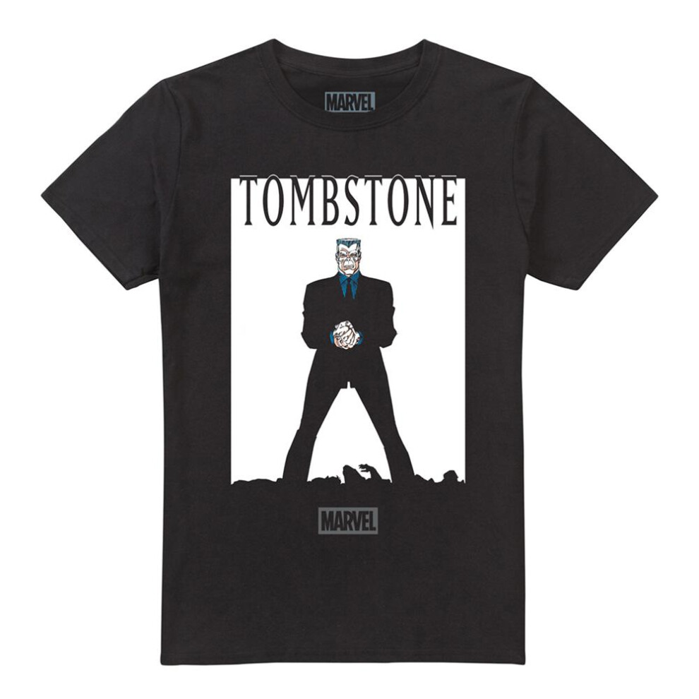 Marvel (4Xl, ) Unisex Adult Retro Tombstone Cover T-Shirt Black