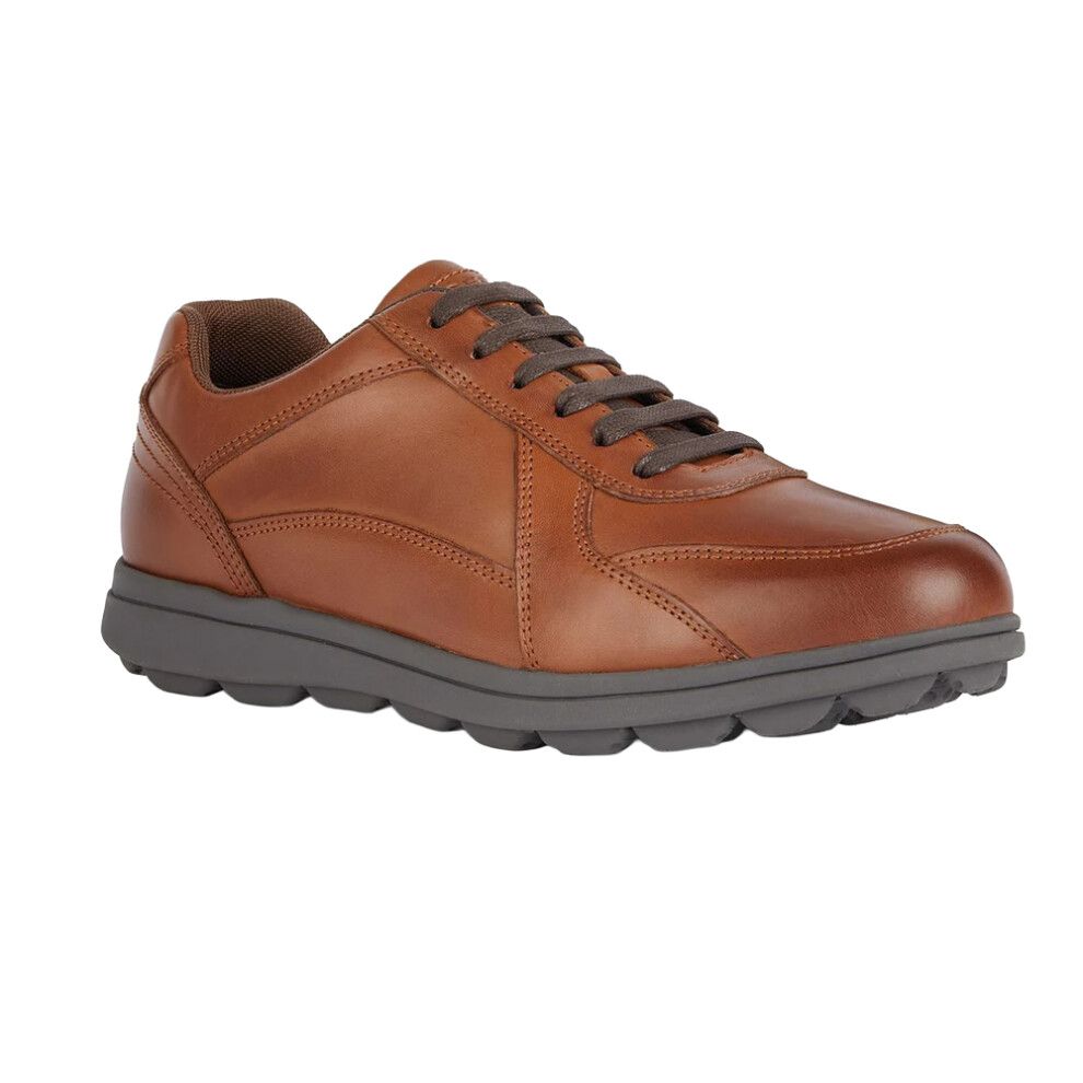 Geox (7 Uk, Cognac) Mens U Spherica Ec12 Leather Shoes Multicoloured