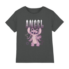 (7-8 Years, Charcoal) Lilo & Stitch Childrens/Kids Angel T-Shirt