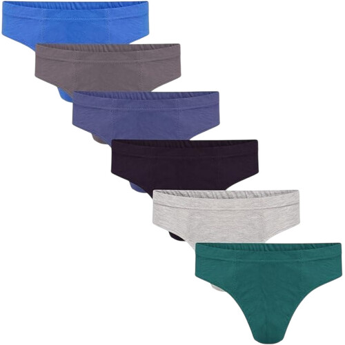 (5-6 Years, Multicoloured) Keanu Boys Plain Briefs (Pack of 6)