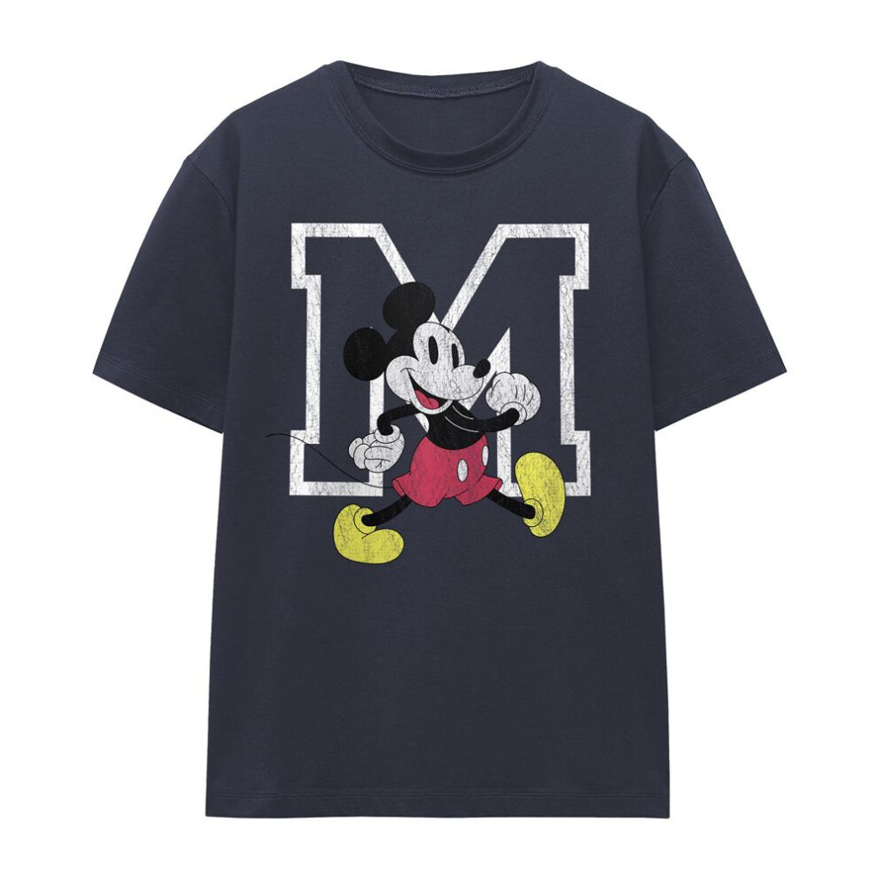 Disney (L, Deep Navy) Womens/Ladies Classic Walk Mickey Mouse Classic Walk T-Shirt Blue,Multicoloured