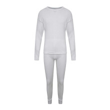(9-11 Years, White) K Collection Childrens/Kids Long-Sleeved Thermal Base Layers Set