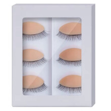 Replacement Eyelids for Eyelash Mannequin , Removable Eyelid with Eyelashes Extension Training Lash Mannequin  B