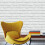 White 3D Brick Effect Wallpaper Realistic Stone Wall 1