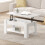 MCC Lift-Top Coffee Table with Hidden Storage & Open Shelf CARTER WHITE 5