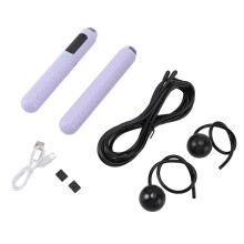 Jump Rope with Counter Weighted Jump Rope for Fitness Rechargeable Cordless Skipping Rope for Men Women Kids Fitness Exercise Training Purple