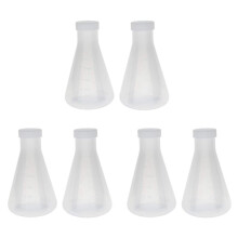 3X Frasco Erlenmeyer CôNico de PláStico Graduado de LaboratóRio, MensuráVel, Parede Espessa Lisa, Duas Garrafas de 250Ml