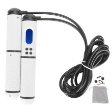 Skipping Rope Intelligent Electronic Counting Exercise Jumping Rope Fitness Equipment(White Black )