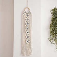 Handgefertigter Wandbehang im Makramee-Stil mit bösem Blick, Traumfänger für Schlafzimmer, Wohnung und Wohnraum als deko