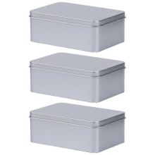 3er Set Blechdosen Mit Deckel, Aufbewahrungsboxen Aus Weißblech, Vielseitig Für Hochzeit, Süßigkeiten, 11,9 x 8,9 x 4,1