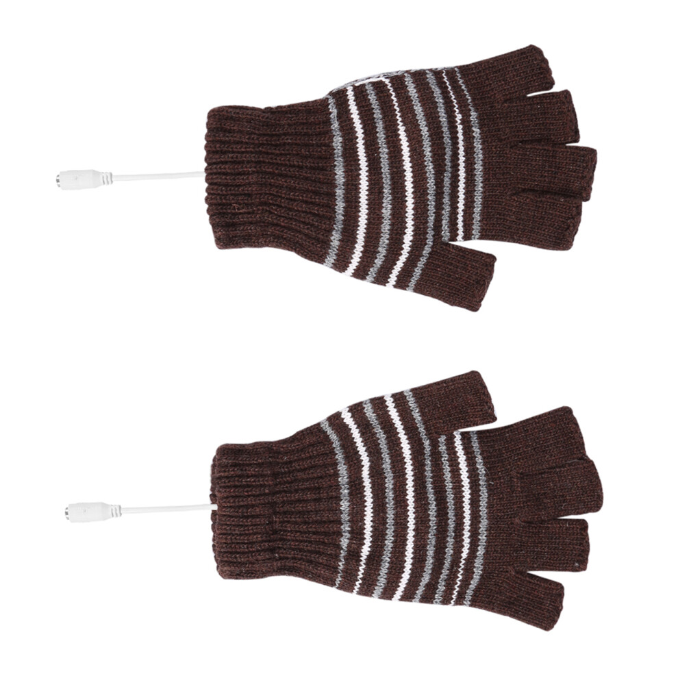 Warm USB Gloves Half Finger Mittens