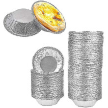Miniowl-200pcs Disposable Baking Tinfoil Cupcake Circular Egg Tart Mold Cups