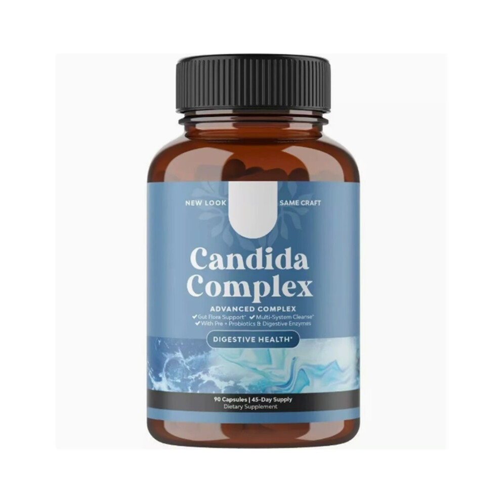 (90 Count (Pack of 1)) Candida Complex Digestive Health Supplement, with Prebiotics, Probiotics & Enzymes, 90 Capsules