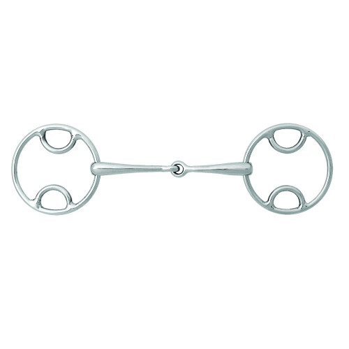 Korsteel Stainless Steel Jointed Beval Loose Ring Snaffle Bit