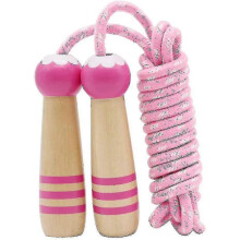 Jump Rope Kids, 7ft Adjustable Cotton Skipping Rope with Wooden Handle for Boys And Girls