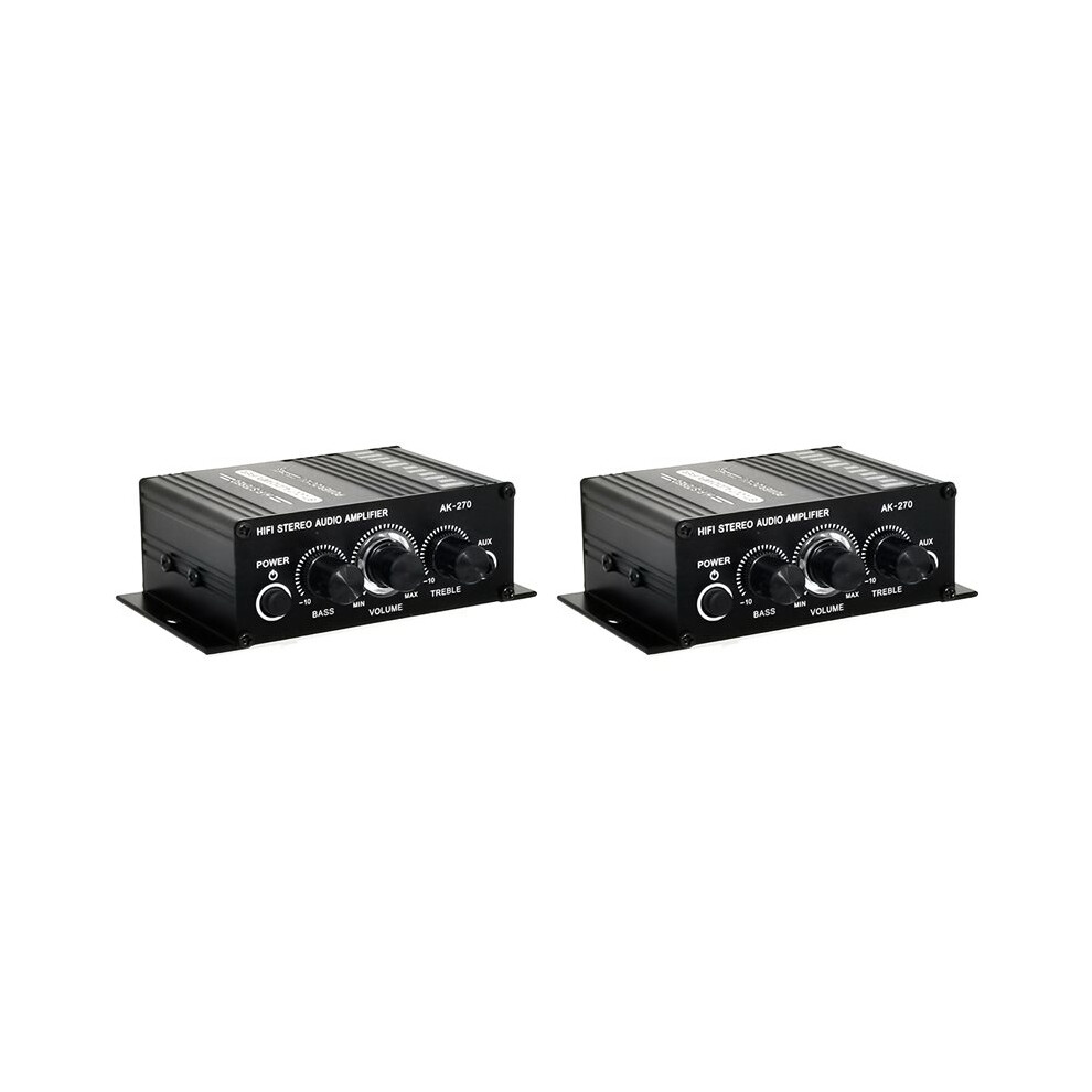 2X Ak-270 Ak270 12V Hifi Power Amplifier Audio Home Car Theater Amplifier 2 Channel Amplifier Usb/ Aux Input 6031025091159