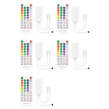 5X SP611E WS2812B WS2811  Music LED Strip Controller IR38 Teclas APP Remoto para Iluminação LED Endereçável DC5V-24V