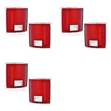For Chevy C10 K20 Sierra 1973-91 3Pair Car Tail Lights Tail Lamps with Chrome Bezel GM2801122, GM2800122