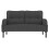 (Grey) Modern Upholstered 2-Seater Sofa with Side Pockets & Armrests 9